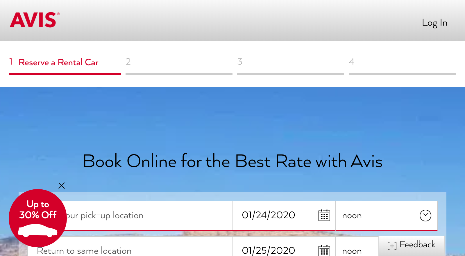 Avis rental reservations